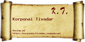Korponai Tivadar névjegykártya