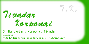 tivadar korponai business card